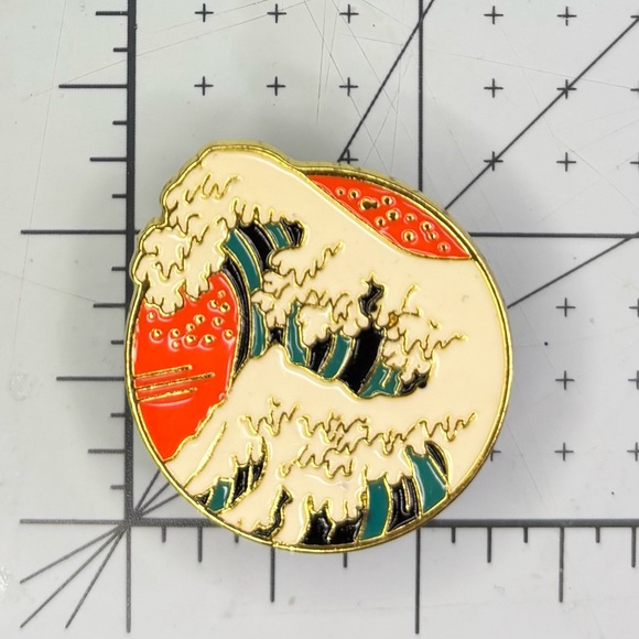 Coastal Sunset Wave Magnetic Sewing Needle Minder Surf Spray, [1.4” x 1.25”] - Picture 11 of 12